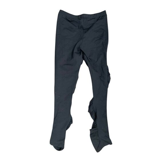 womens solid black ruched scrunch athletic leggings workout small medium - Picture 2 of 2